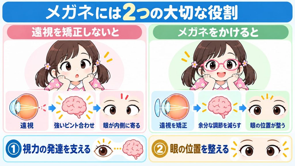 メガネの大切な役割を説明する図